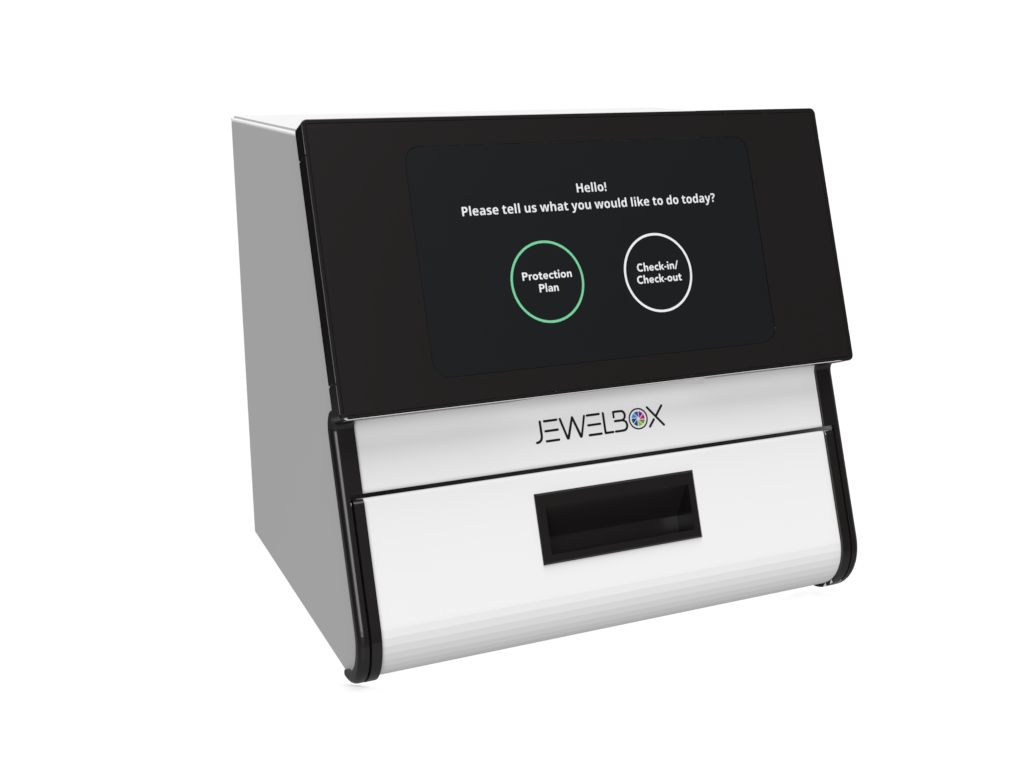 BuyBack Booth JewelBox kiosk with feature hotspots