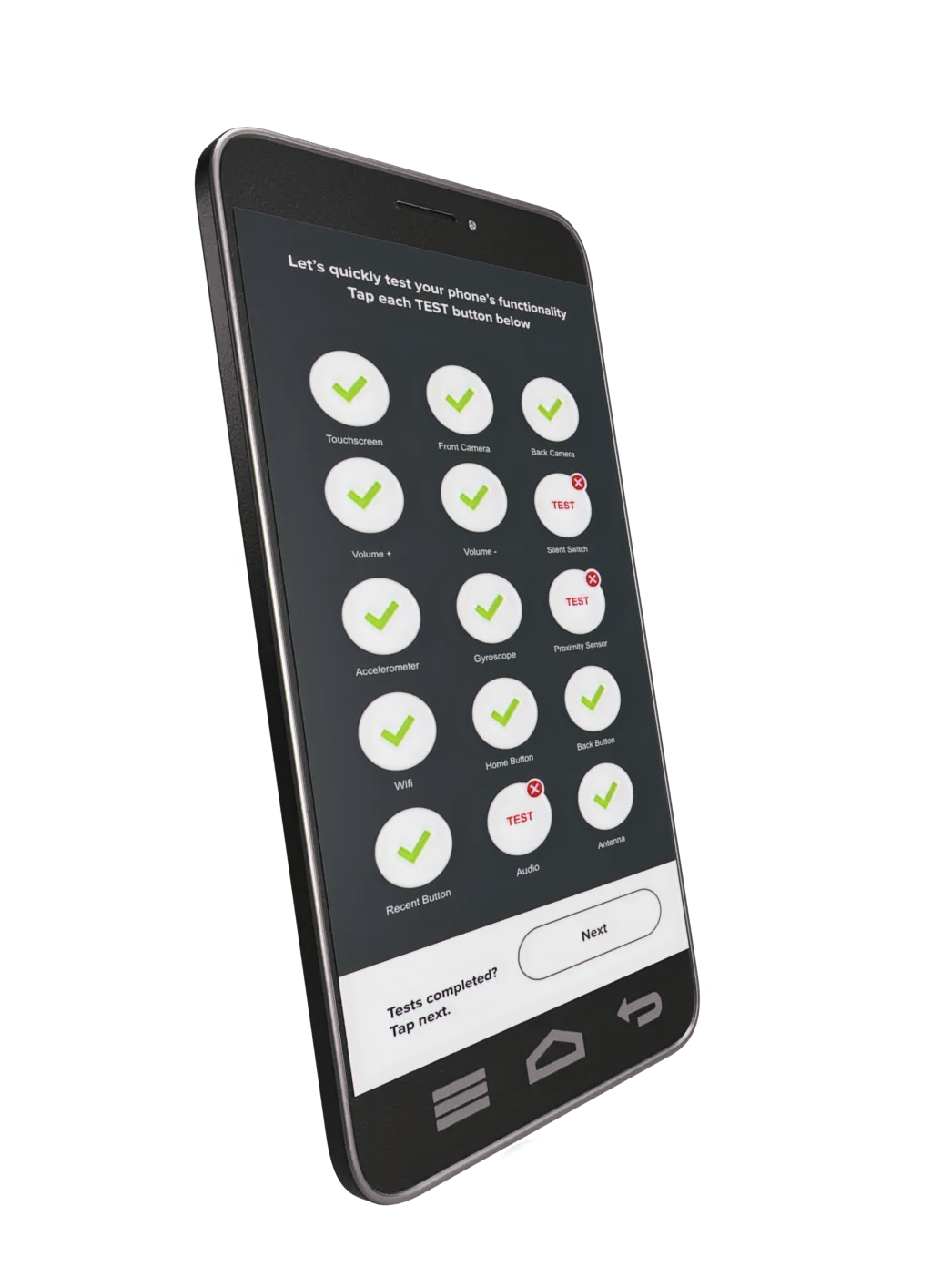 Device Evaluator web app with feature hotspot